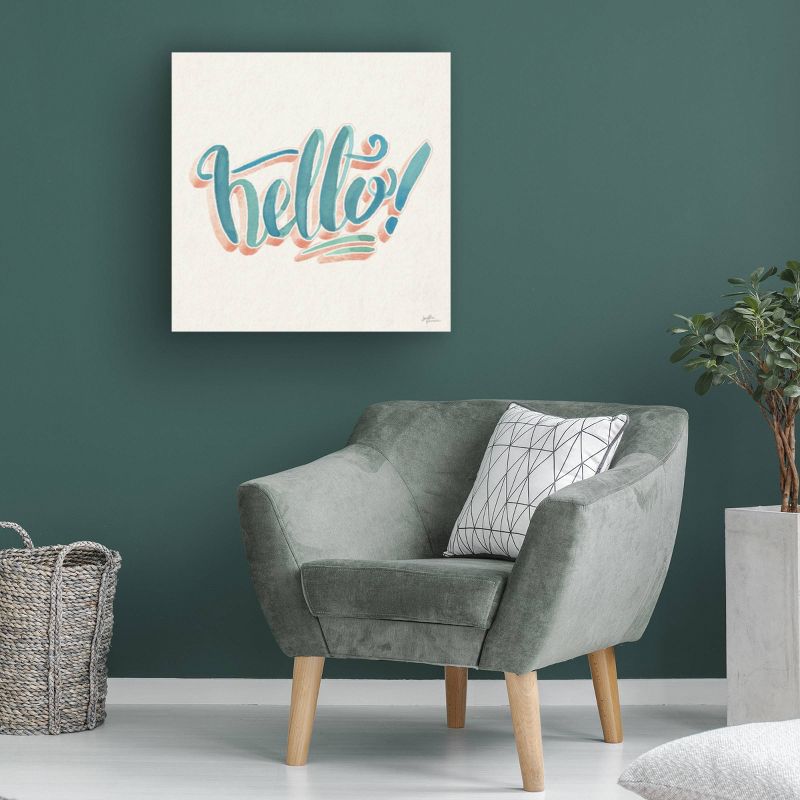 18" x 18" Janelle Penner 'Hello' Unframed Wall Canvas - Trademark Fine Art