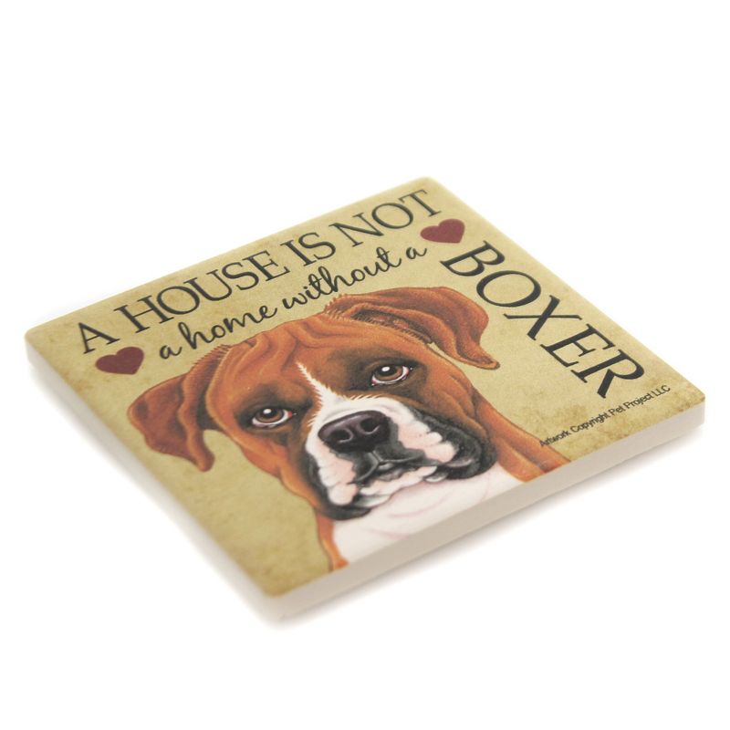 Animal 4.0" Boxer - House Stone Coaster Easel Sjt Enterprises  -  Coasters