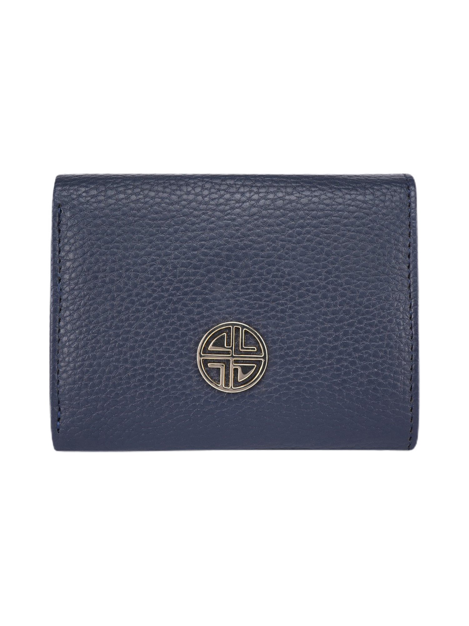 Carlton London Navy Small Tri-Fold Wallet for Women