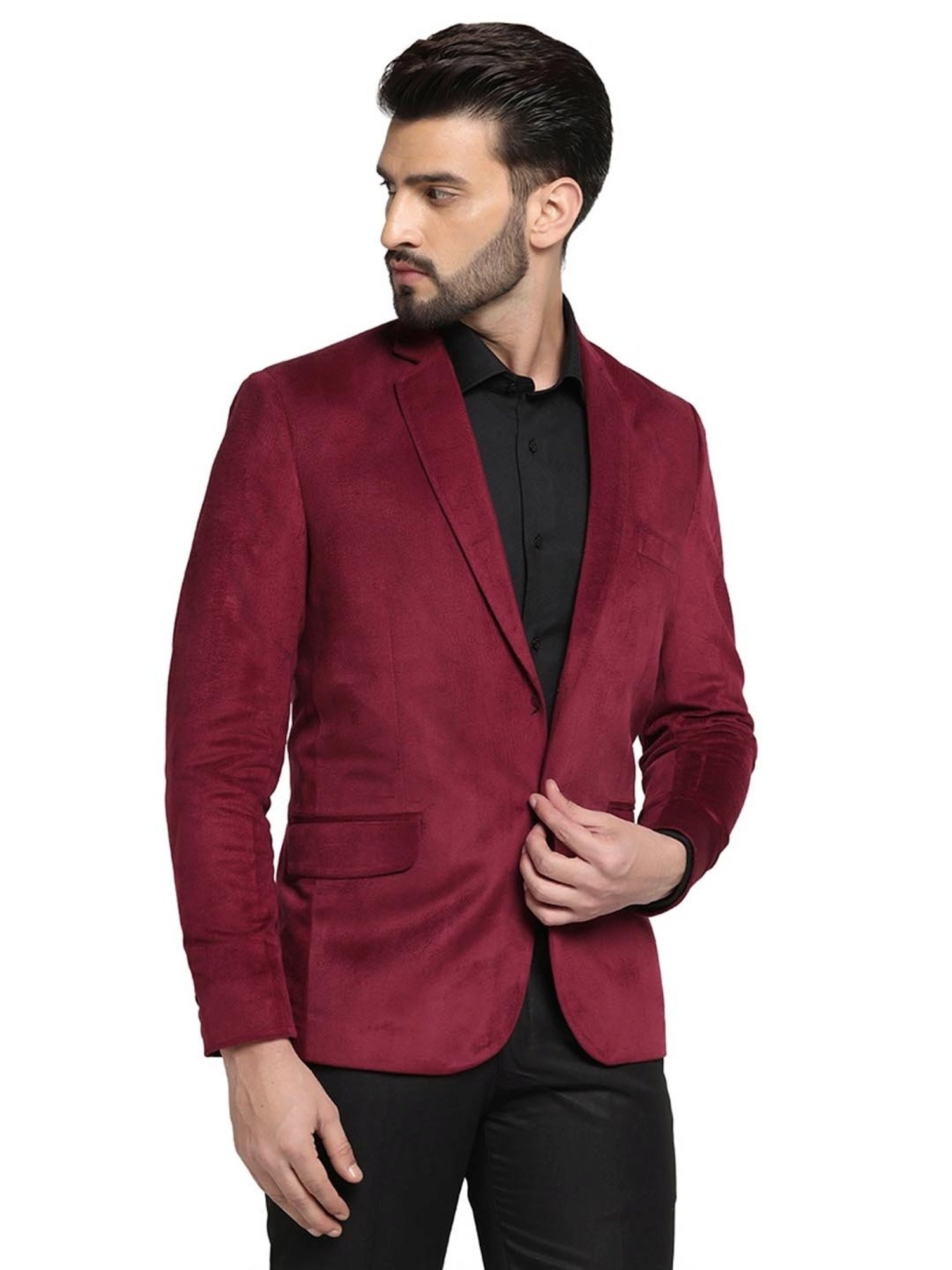 Vastramay Black Regular Fit Blazer