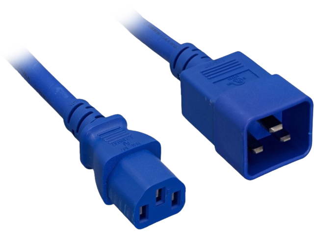 Nippon Labs 14AWG C20 To C13 Universal Jumper Power Cord, SJT 15A/250V, IEC-60320-C20 to IEC-60320-C13,Blue 4FT.Power Cable