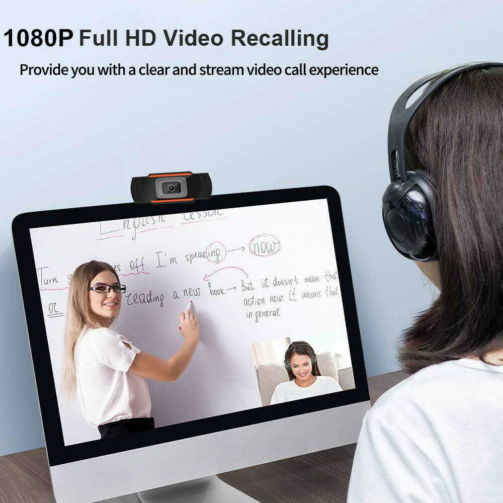 Webcam Auto Focusing Web Camera 1080P HD Cam Microphone For PC Laptop Desktop US