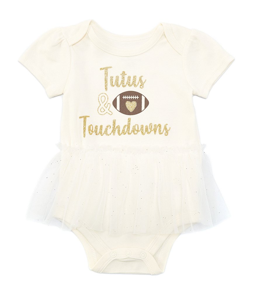 Baby Starters Baby Girl 3-12 Months Short Sleeve Touchdown Tutu Bodysuit