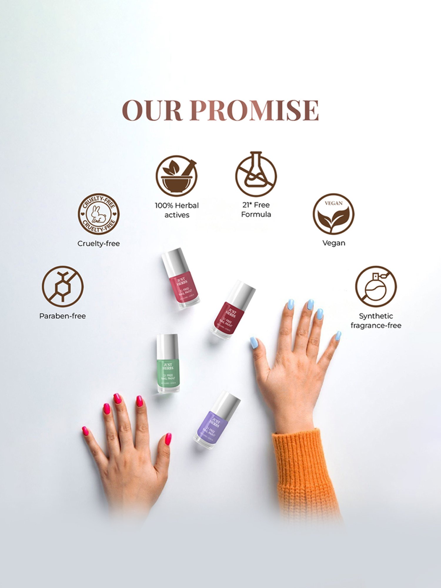 JUST HERBS 21 Free Nail Paint Lilac Lily - 6 ml