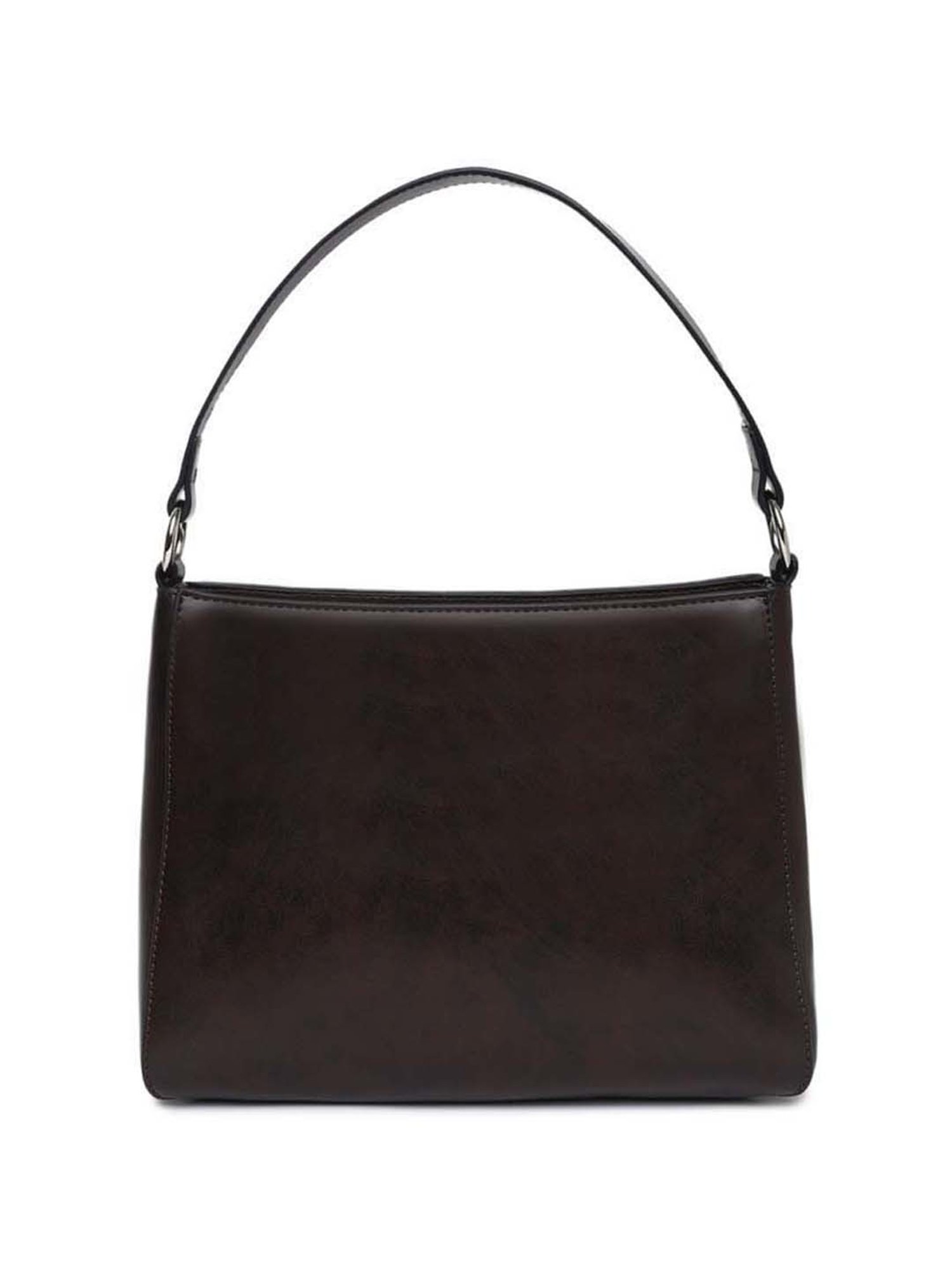 KLEIO Dark Brown Solid Medium Hobo Handbag