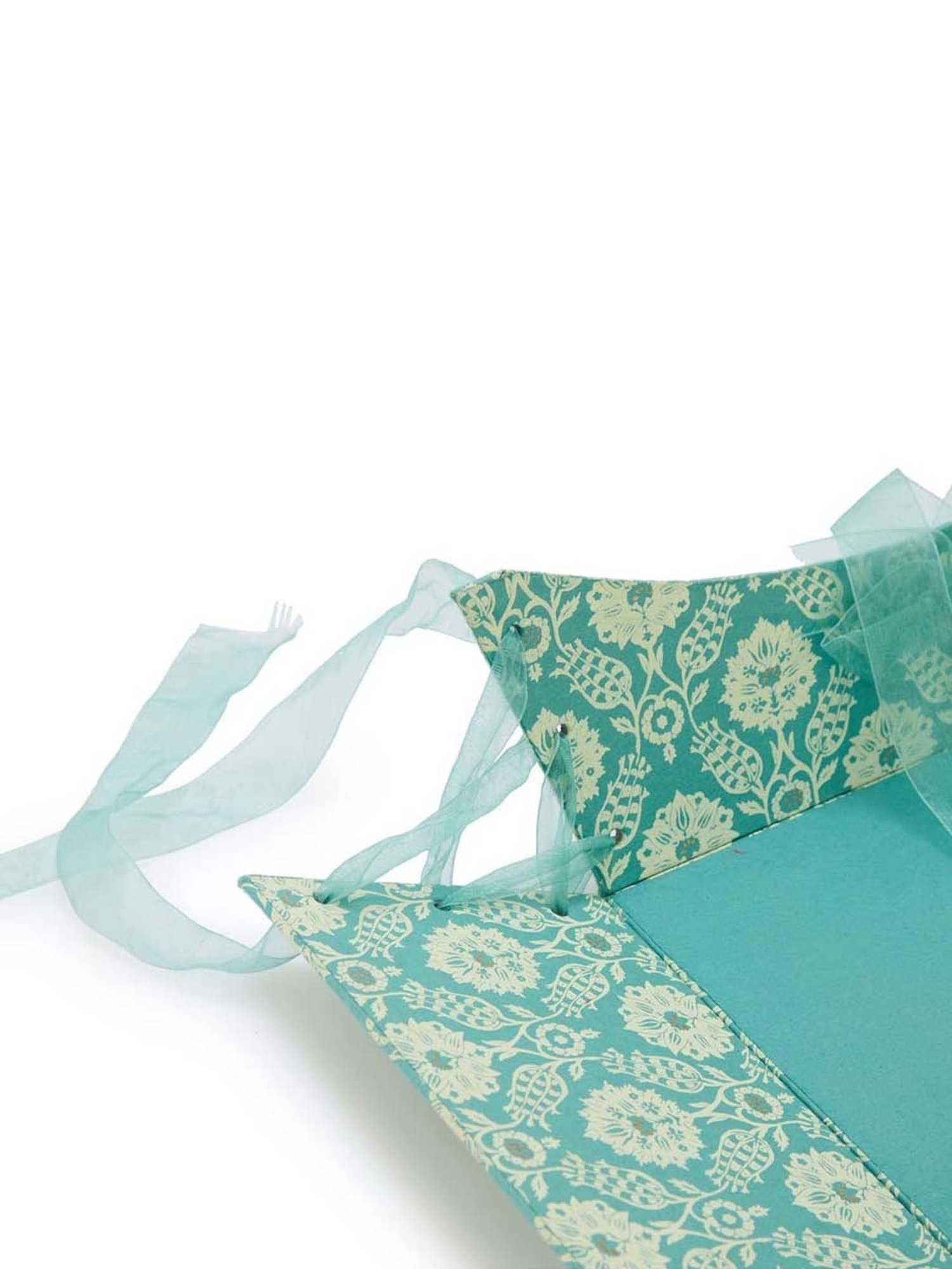 Fabindia Home Teal Paper Printed Sarkhaab Gift Box