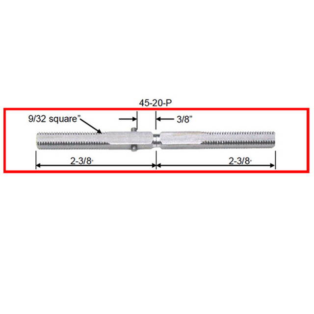 Progressive, 45-20-P, Swivel, 9/32" Square x 4-3/4" Long, 20 TPI With Stop For Marks Surface Mount Mortise Lockset & More