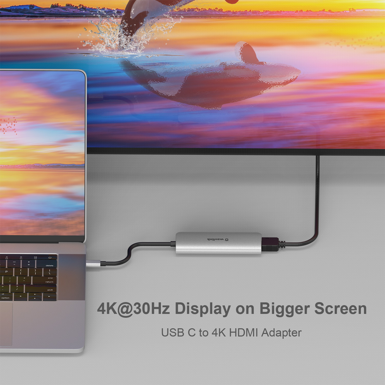 Wavlink USB C Hub, Type C Adapter Mini Docking Station with 4K HDMI Port, 2 USB 3.0, TF/SD Card Reader, USB-C PD3.0 100W  and Thunderbolt 3, LED indicator For MacBook Pro for MacBook Pro/Air