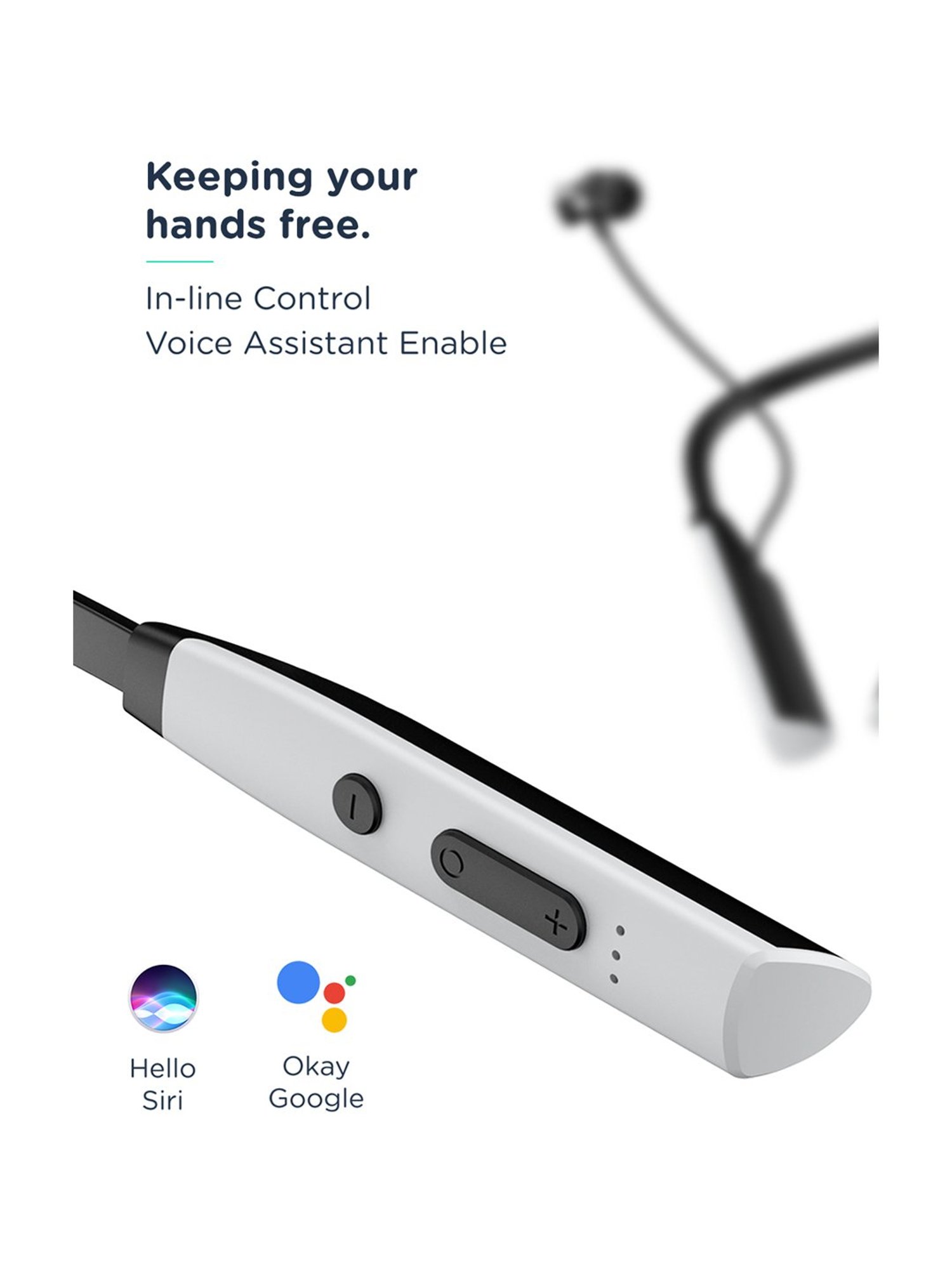 Pebble Flex Air Bluetooth Neckband with Playtime up to 10 Hrs (Navy Blue)