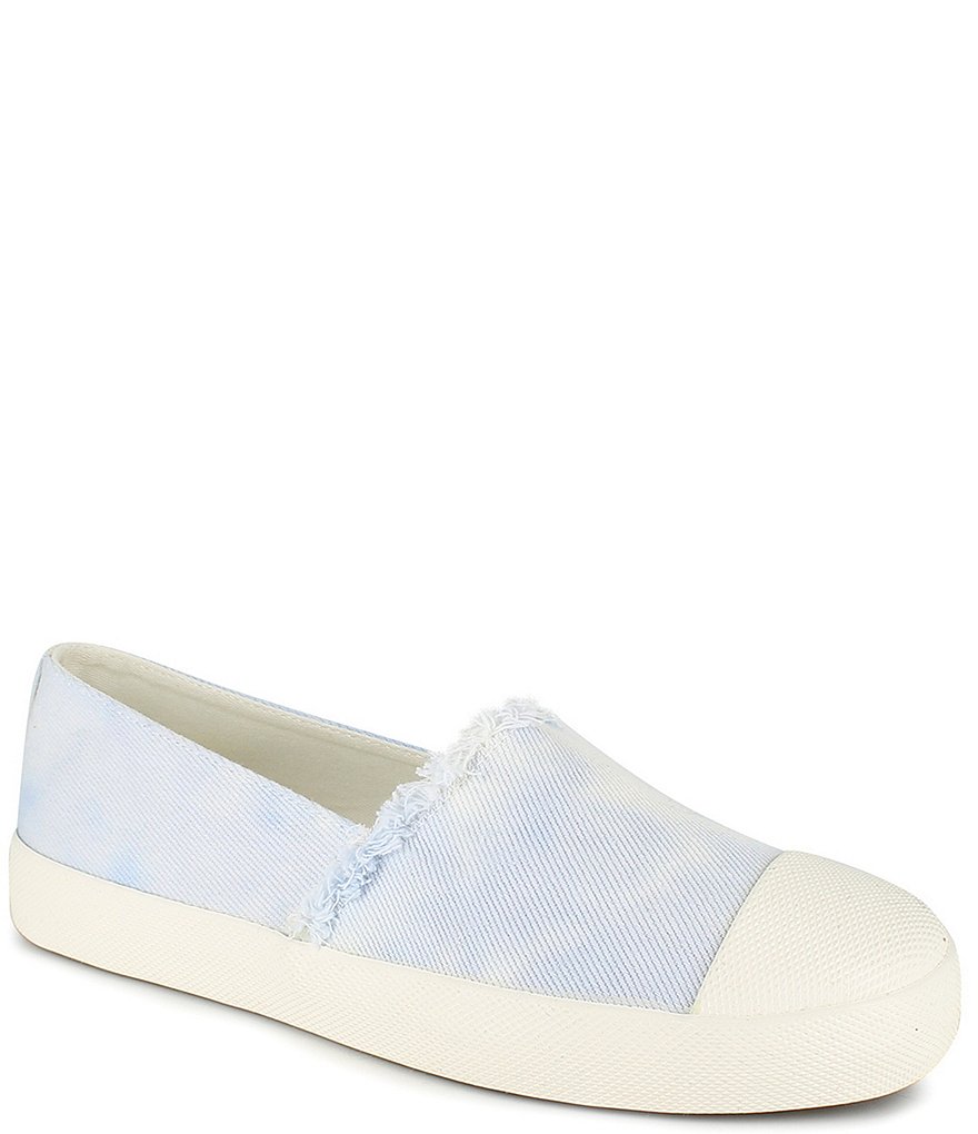 Splendid Aida Tie-Dye Print Canvas Fray Edge Slip-On Sneakers