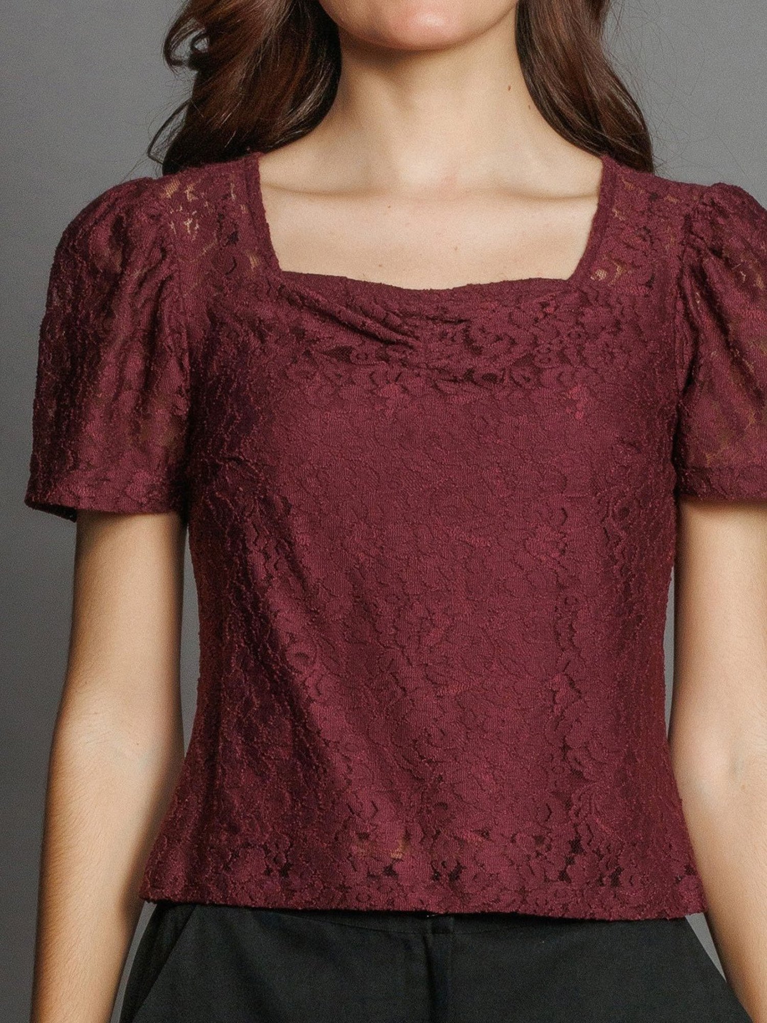 Zink London Mauve Lace Top