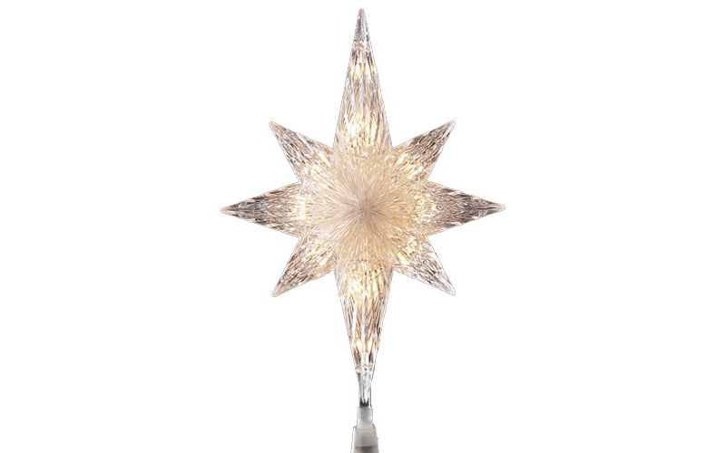 Penn 11" Lighted Clear Crystal Star of Bethlehem Christmas Tree Topper - Clear Lights