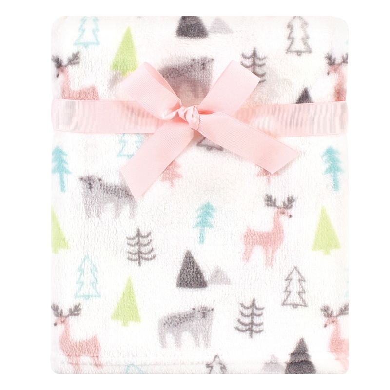 Luvable Friends Baby Girl Plush Blanket and Security Blanket, Fox Woodland, One Size