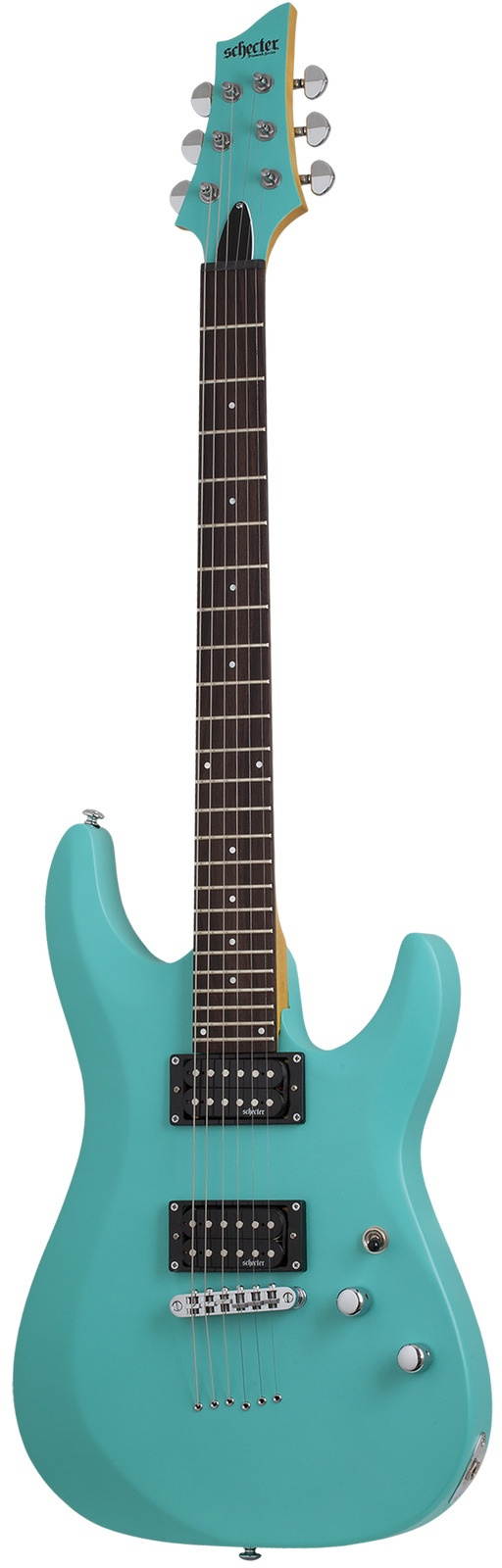 Schecter C-6 Deluxe Electric Guitar Satin Aqua Finish, 428