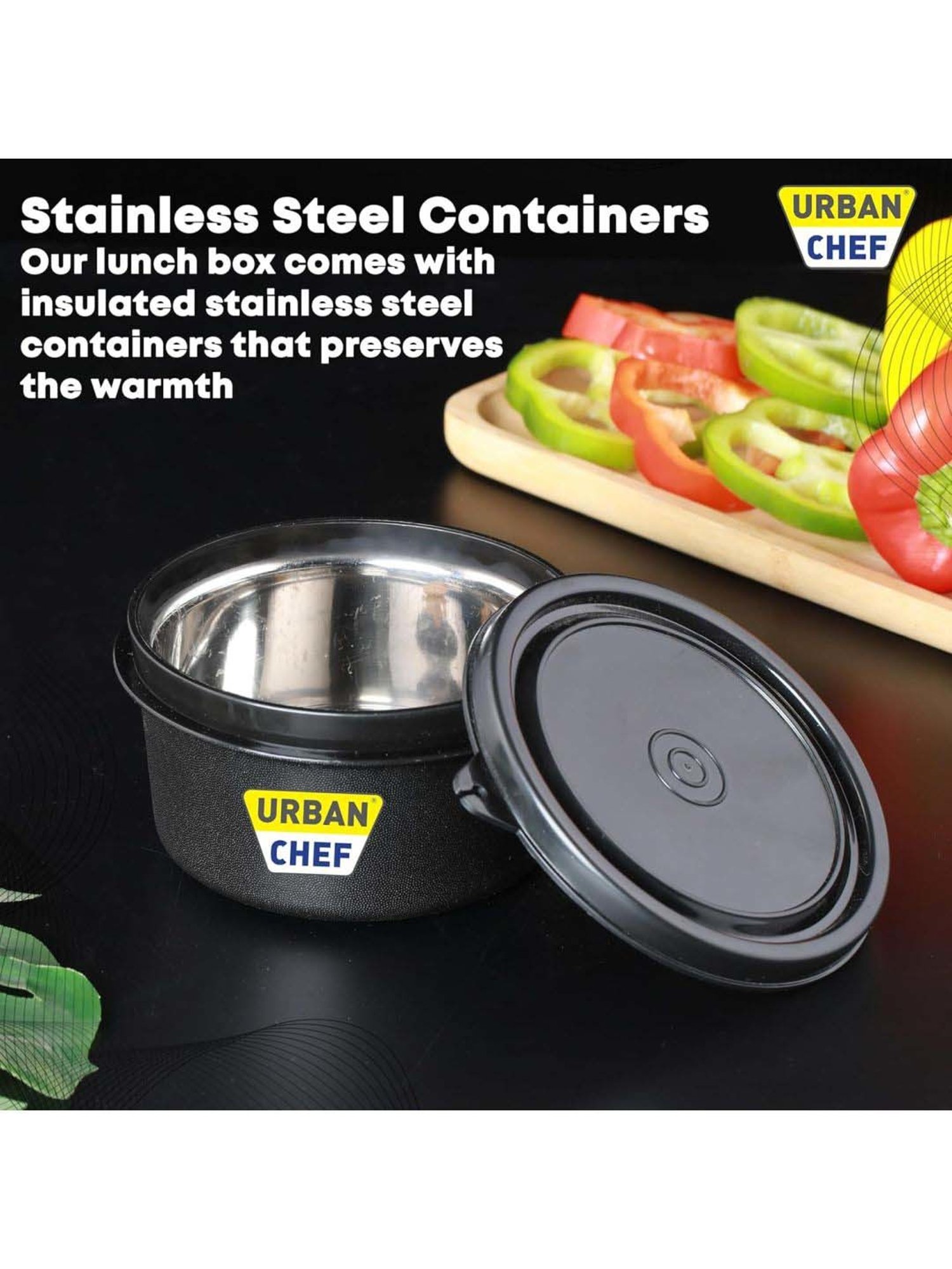 Milton Red Stainless Steel Small Tiffin Box - Set of 2