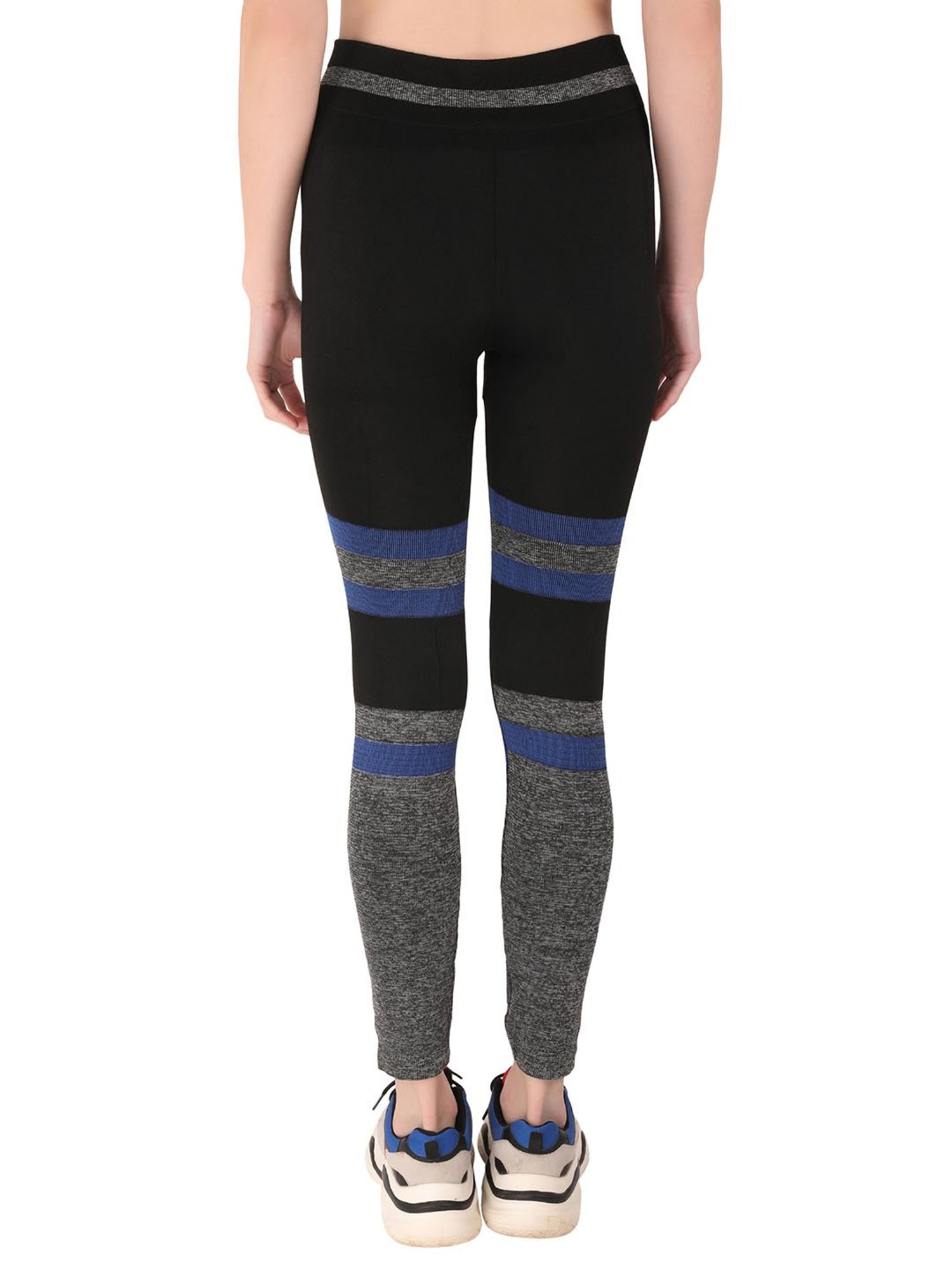 EVERDION Black & Grey Printed Tights