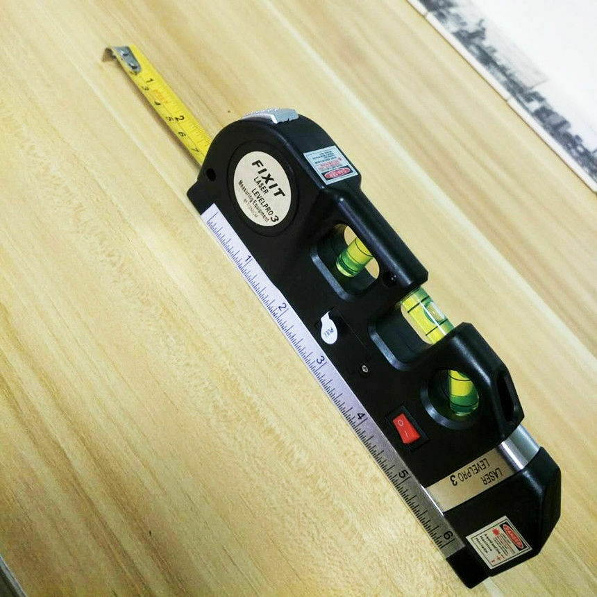 NEW Multipurpose Laser Level Vertical Horizon Measuring Tape Aligner Ruler Steel