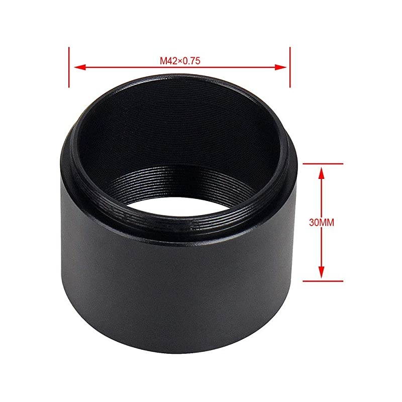 Astronomical Extension Tube T2 Extension Ring Adapter for Cameras and Eyepieces Length 30mm M42x075 on Both Sides