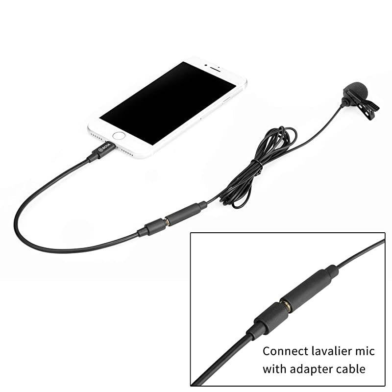 Lavalier Lightning Microphone for iOS iPhone 11 Vlog, 20 ft/6m  by-M2 Lapel Universal Mic with Lightning Plug Adapter for iPhone 11 10 X 8 7 MAC YouTube Video Facebook Live