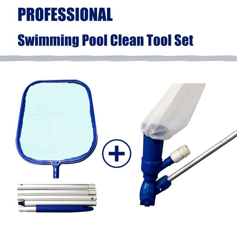 Pool Cleaning Set Swimming Pool Cleaning Tools Maintenance Above Ground Skimmer Brush Vacuum Hose