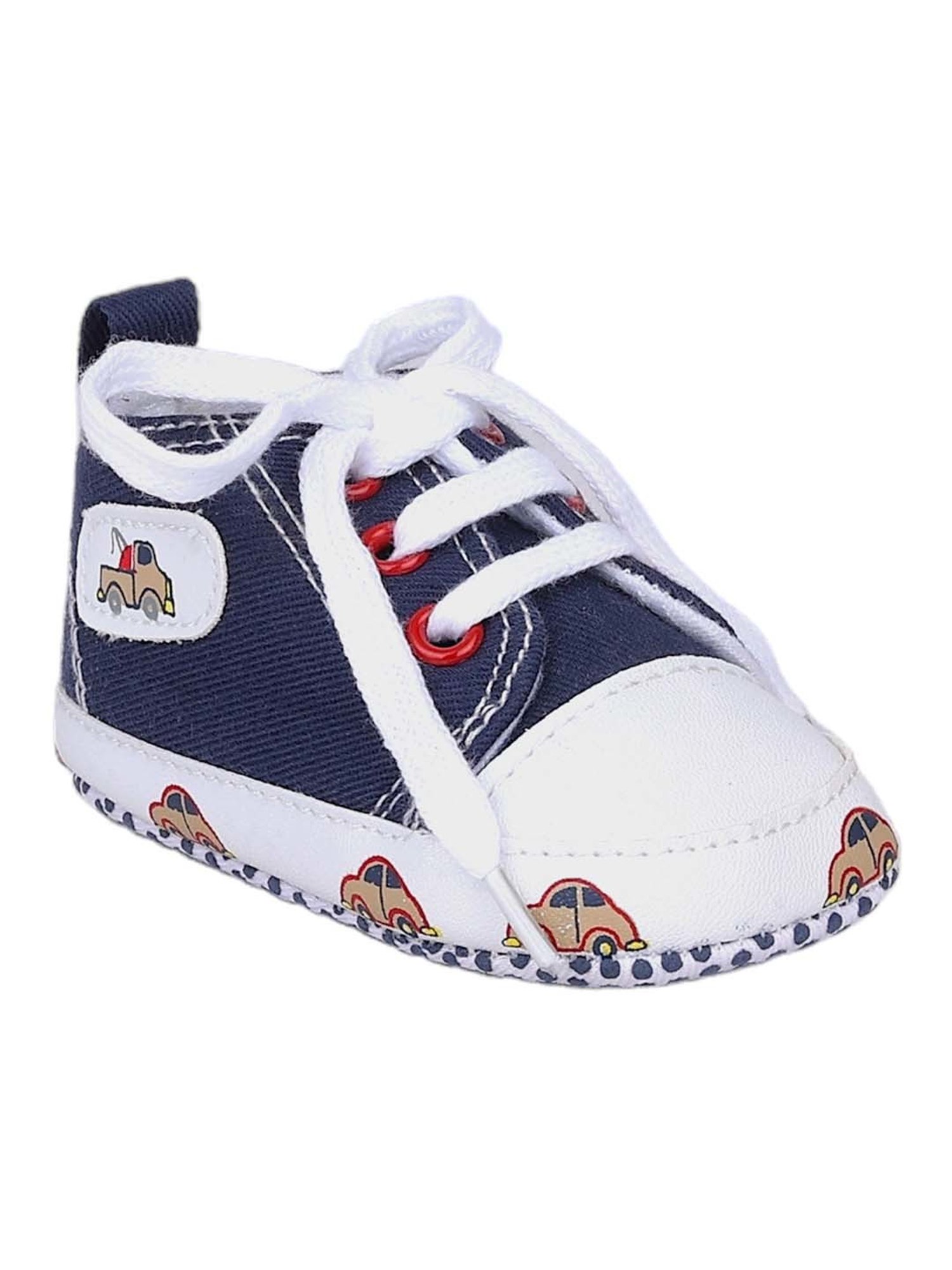 Baby Moo Kids White & Blue Casual Booties