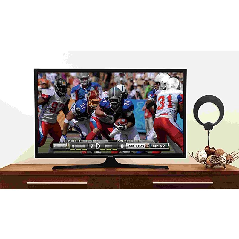 ClearStream Eclipse Amplified TV Antenna, 50+ Mile Range, Multi-Directional, Grips to Walls, 15dB In-Line Amplifier, 12 ft. Coaxial Cable, Power Adapter, Black or White (ECL-A)