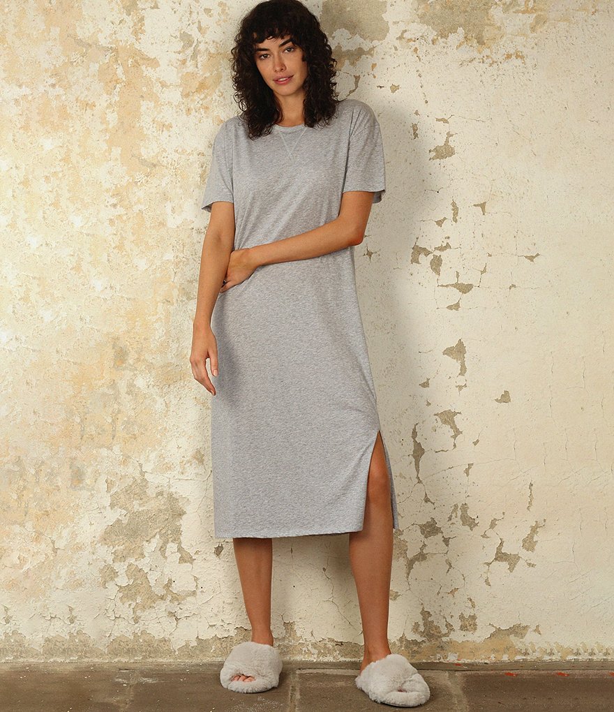 Miss Elaine Plus Cottonessa Floral Print Knit Long Nightgown