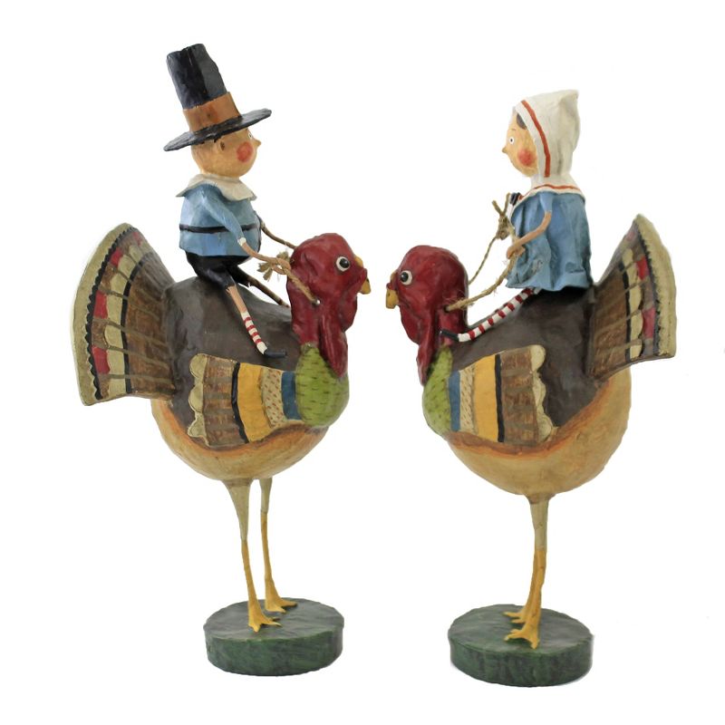 Lori Mitchell 10.0" Tom & Goody On Gobblers Pilgrims Thanksgiving  -  Decorative Figurines