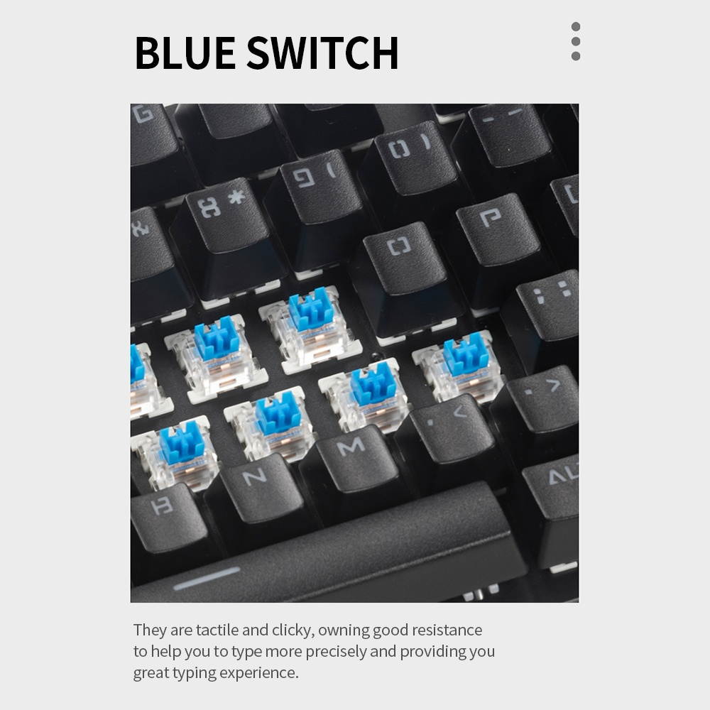 87-key Mechanical Keyboard Wired Keyboard RGB Backlit Keyboard Blue Switch/ 26-key Rollover/ Multimedia Combination Keys White
