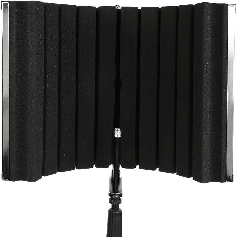 LyxPro VRI-30 Sound Absorbing and Vocal Recording Microphone Isolation Shield Panel For Home Office and Studio Portable & Foldable Stand Mount Adjustable
