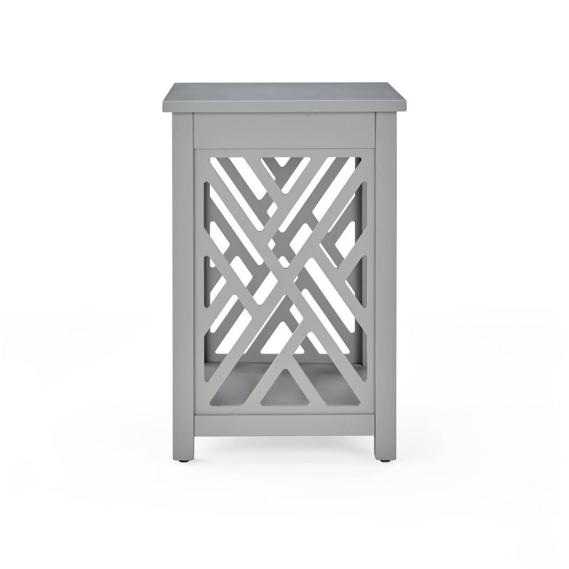 Middlebury Wood End Table with Tray Shelf and Bottom Shelf Gray - Alaterre Furniture