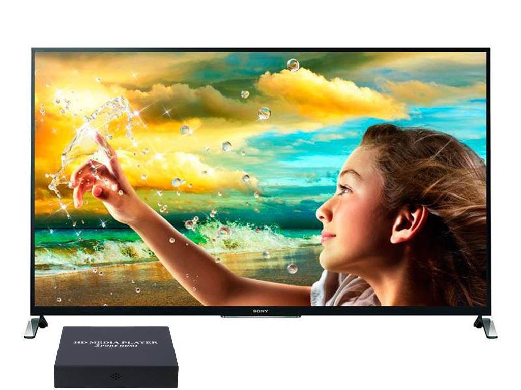 2 Ports HDMI HD Player 1080P Boot Automatic Circulation Advertising Demonstration Machine Distributor Code Flow Meter, UK Plug