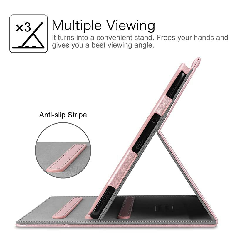 Case for Samsung Galaxy Tab S4 105 2018 Model SMT830T835T837 MultiAngle Viewing Stand Cover with S Pen Protective Holder Auto SleepWake Feature Rose Gold
