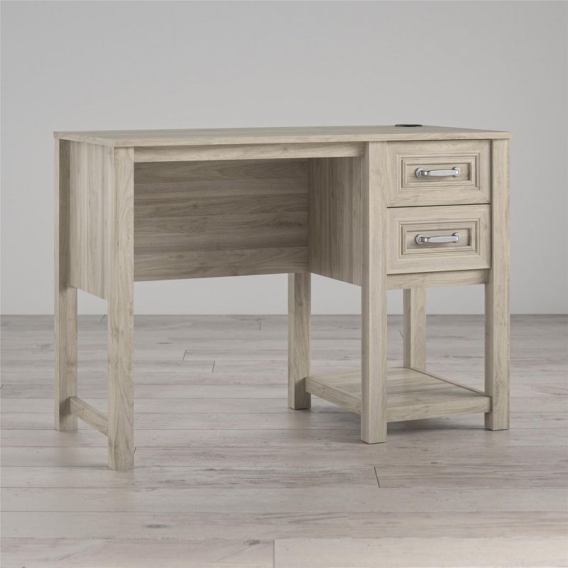 Sierra Ridge Levi Single Pedestal Kids' Desk, Light Walnut