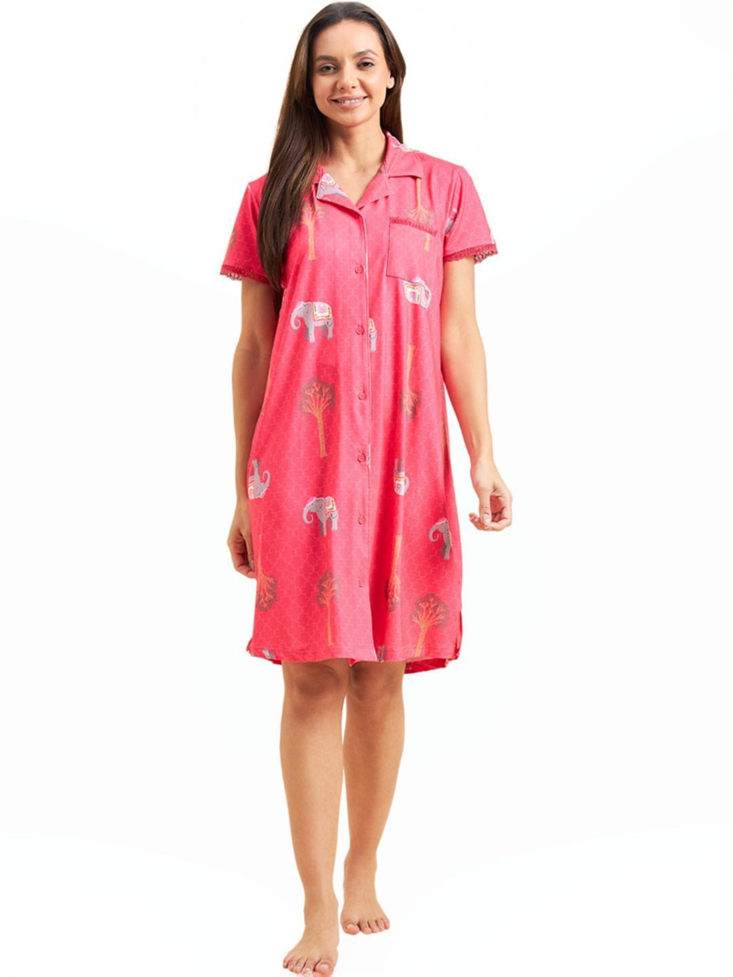 Sweet Dreams Pink Printed Night Dress
