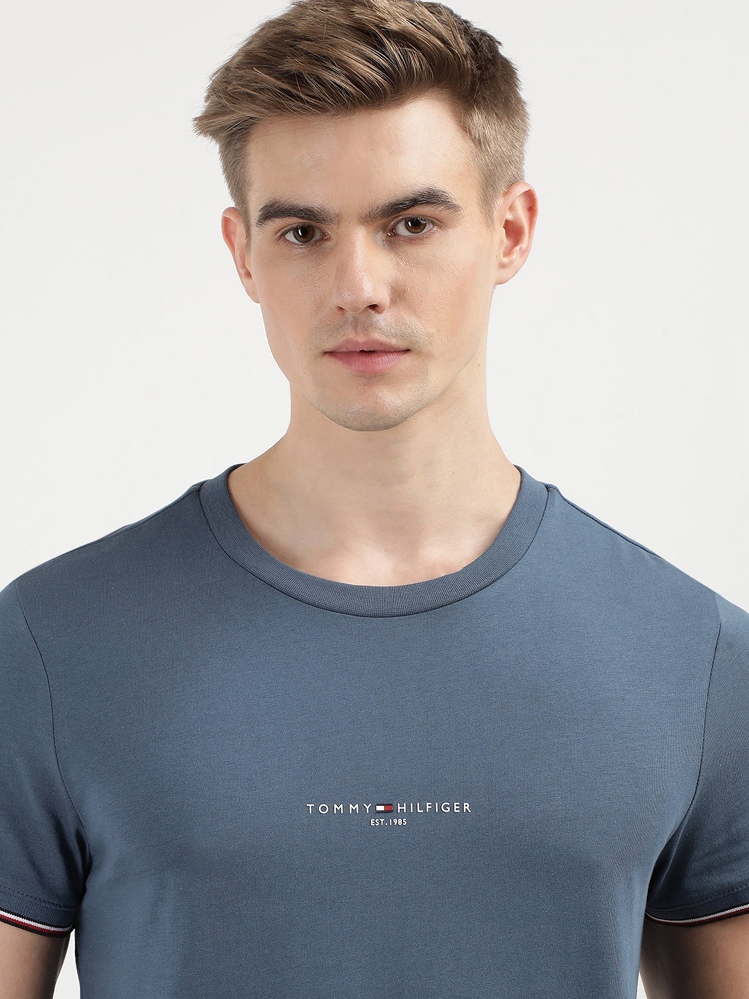 Tommy Hilfiger Aegean Sea Cotton Slim Fit Graphic T-Shirt