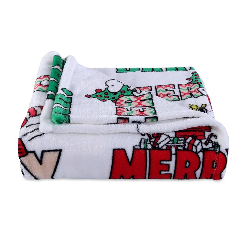 55"x70" Peanuts Snowy Scene Snoopy 'Tis the Season VelvetLoft Throw Blanket - Better Living