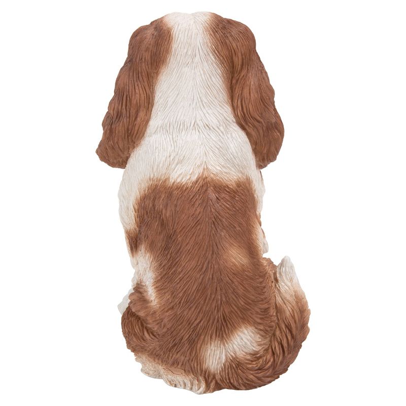 9" Polyresin Sitting King Charles Spaniel Outdoor Statue Brown/White - Hi-Line Gift