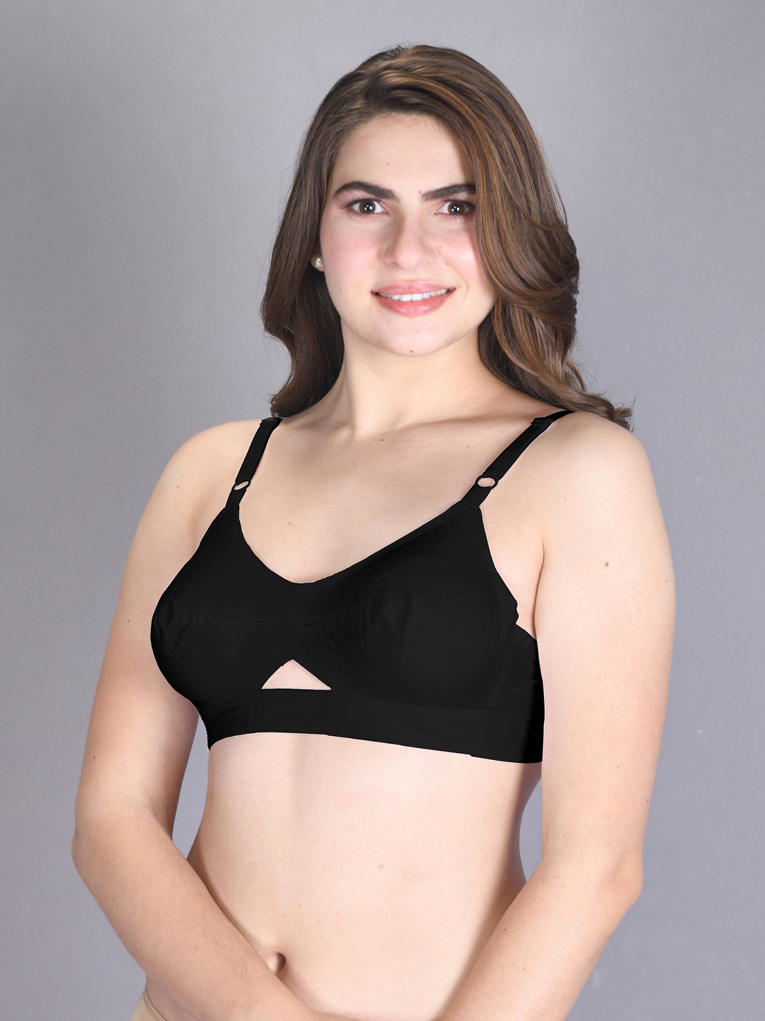 Lux Venus Black Full Coverage Non-Wired Everyday Bra With Adjustable Strap - Pack of 2
