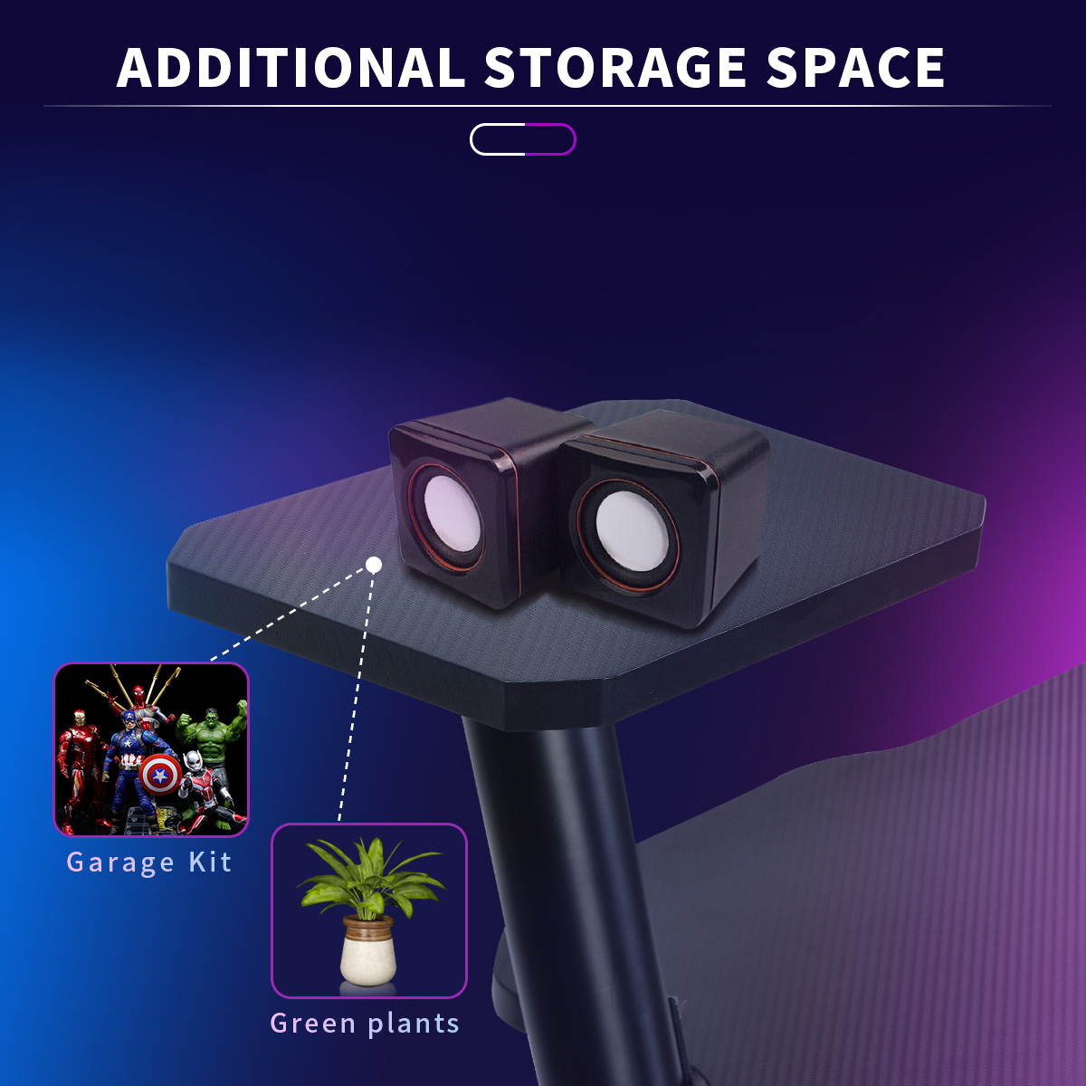 Gaming Desk, Z Shaped PC Computer Desk Home Office Desk Student Desk Game Station Desk with Headphone Hook and adjustable Pads, 43.3"L x 23.6"W x 40.5"H, Black