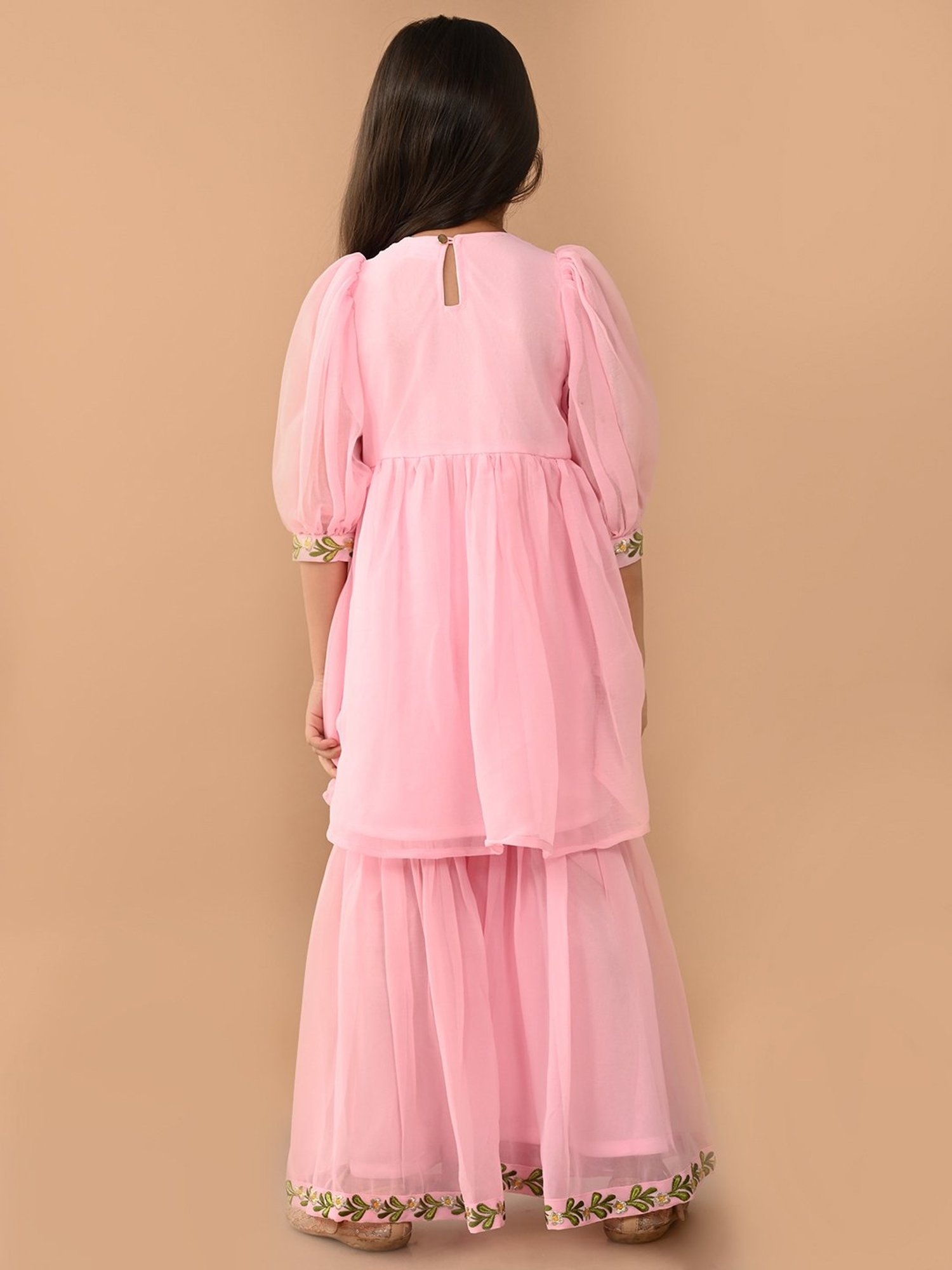 VASTRAMAY Kids Blue & White Cotton Over Dyed Kurta Set