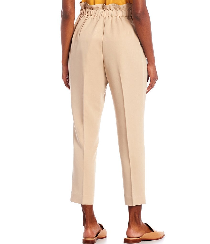 Gibson & Latimer Paperbag Pants With Flap Pockets And Elastic Waist