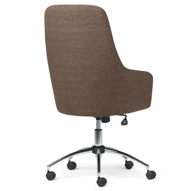 Zane Swivel Office Chair Linen Look Fabric Brown - WyndenHall