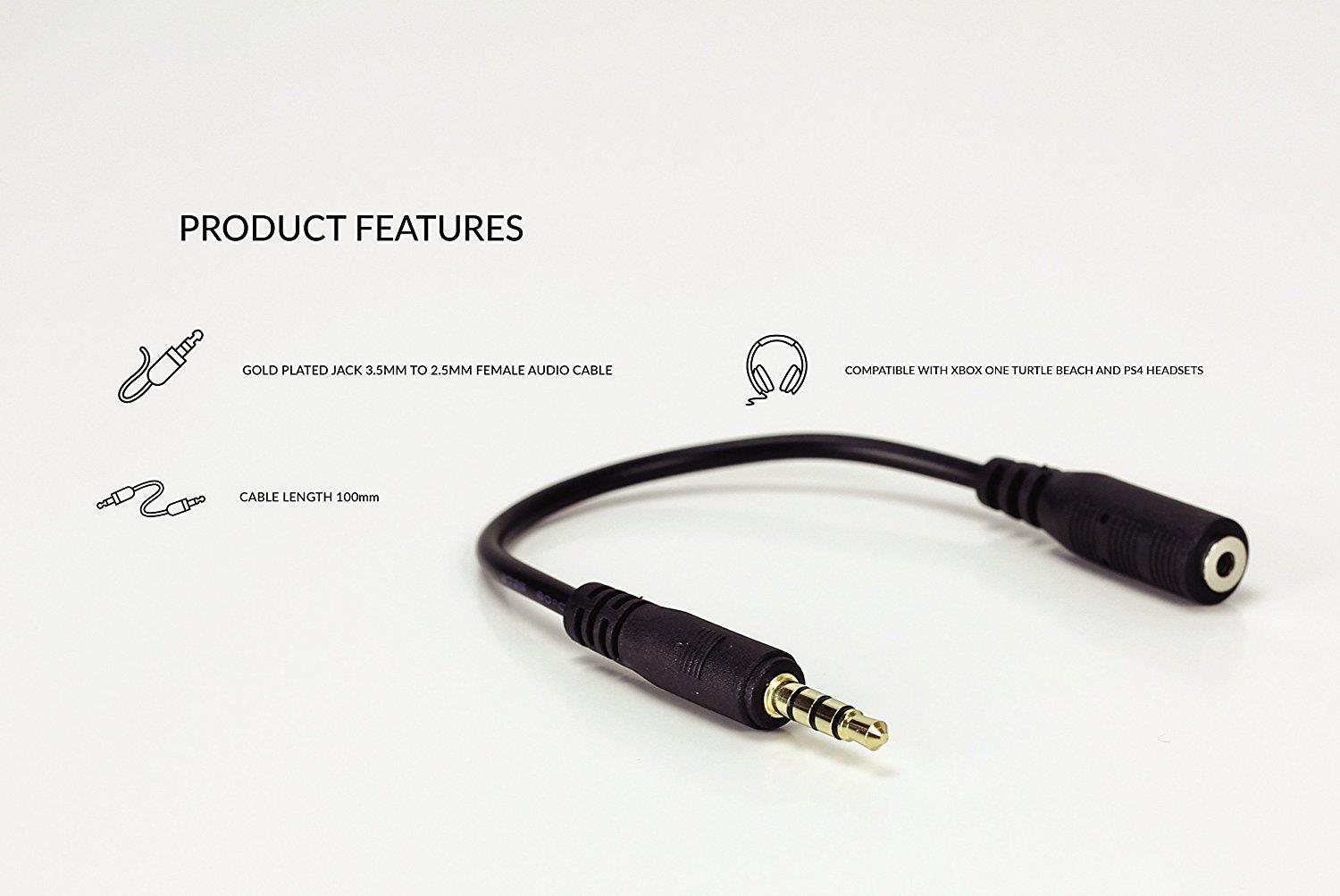 Xbox One Chat Adapter Cable - Stereo Chat Controller Adapter Cord