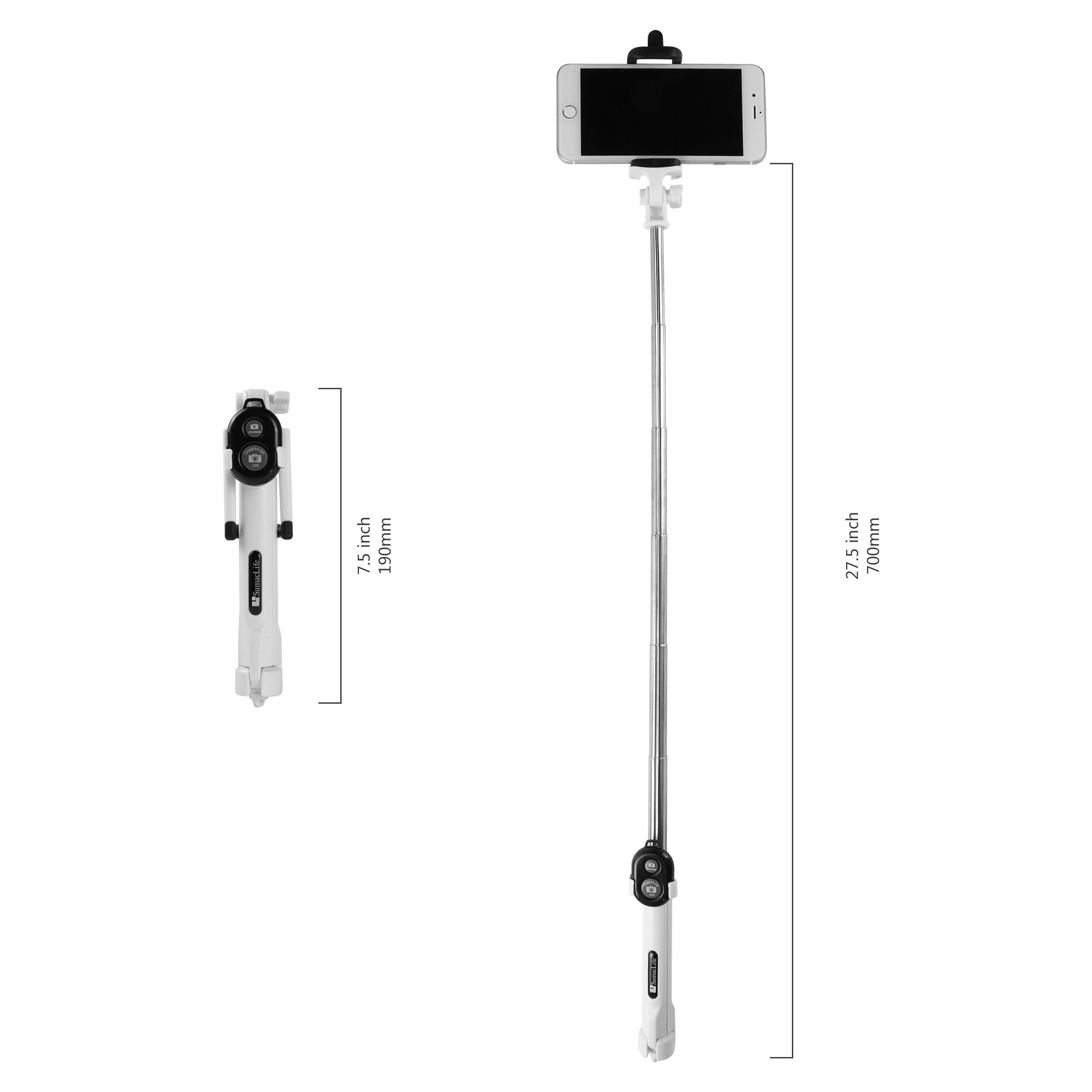 SumacLife Blue Hybrid 2-in-1 Bluetooth Selfie Stick with Built-in Tripod and Wireless Remote Control Shutter for Smartphones