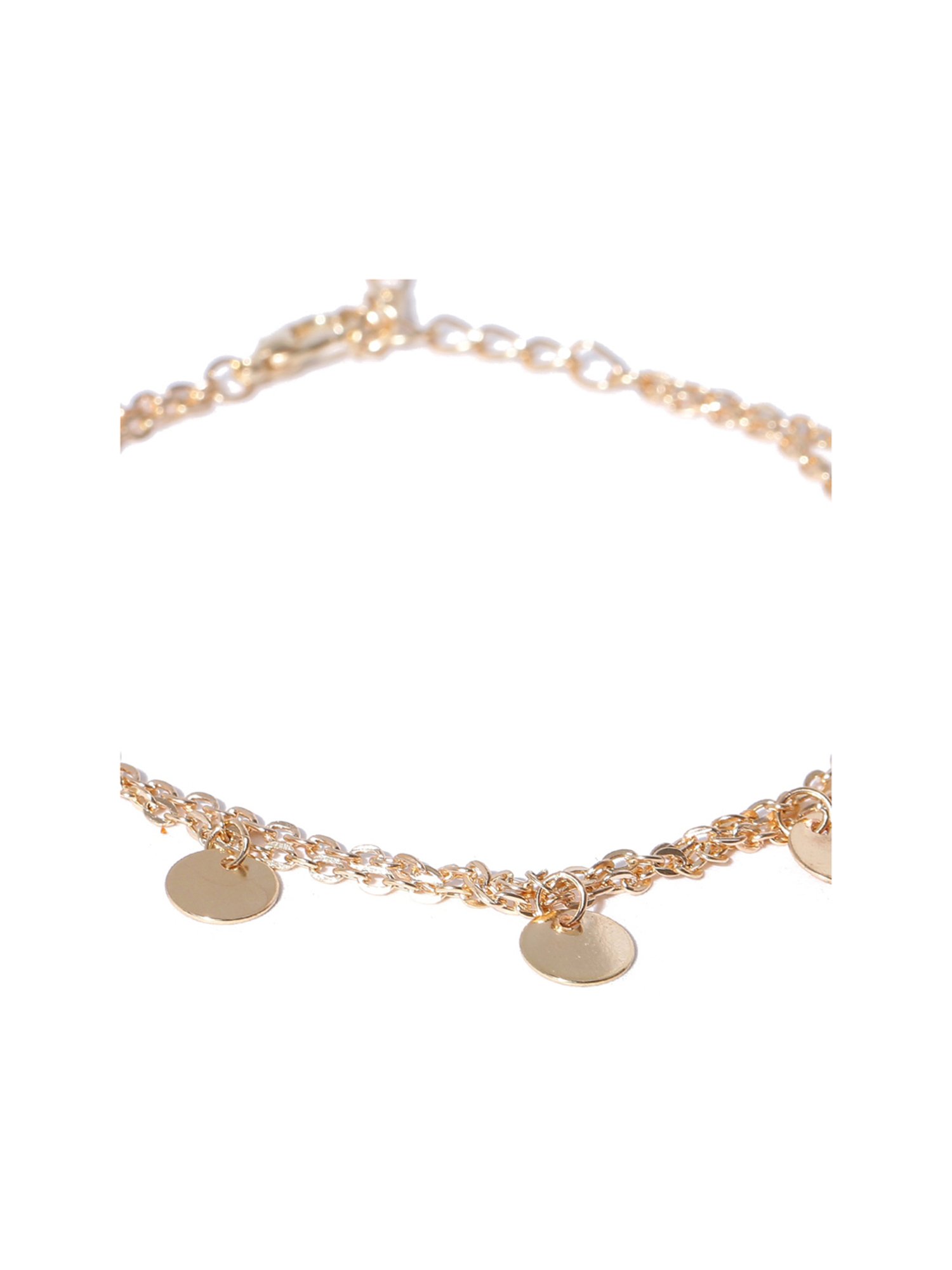 OOMPH Gold-Tone Multi Layer Charm Fashion Stylish Latest Anklet for Women