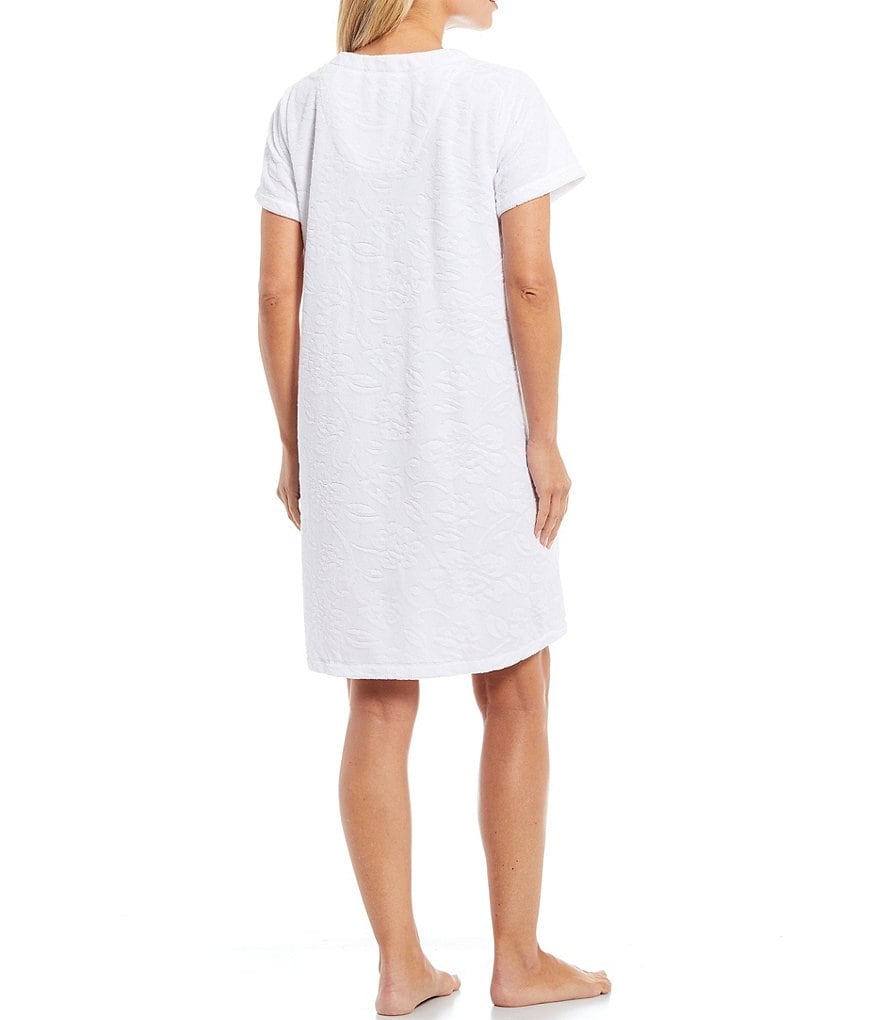 Miss Elaine Solid Micro Terry Zip-Front Robe