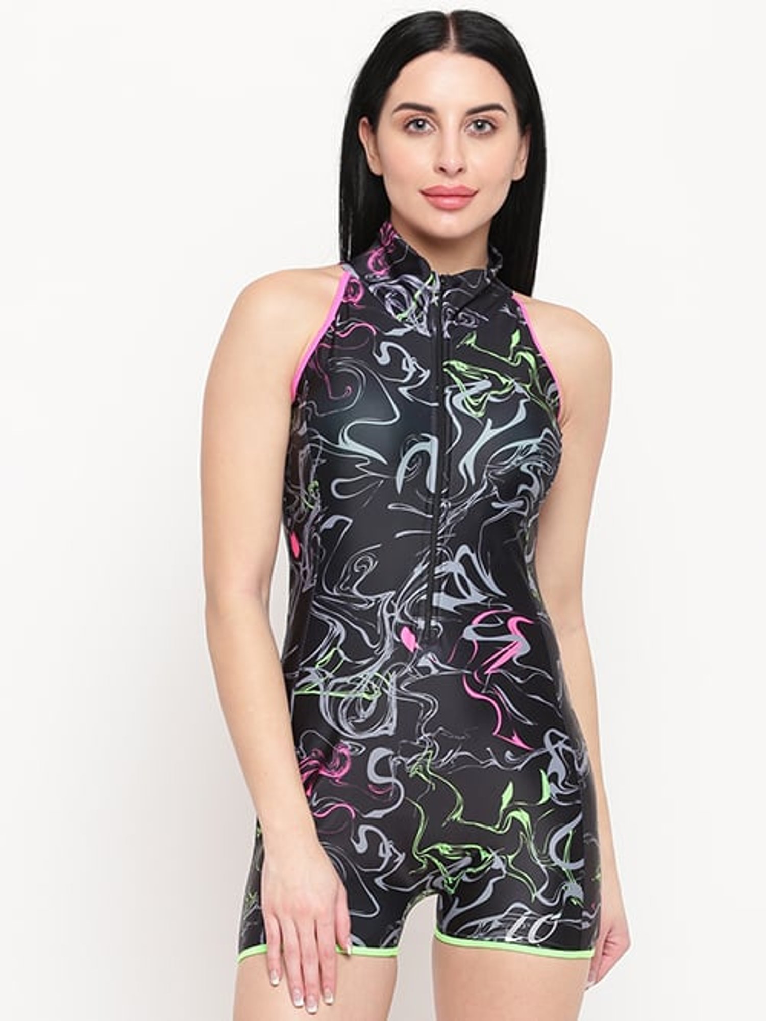 IO Black Printed Legsuit