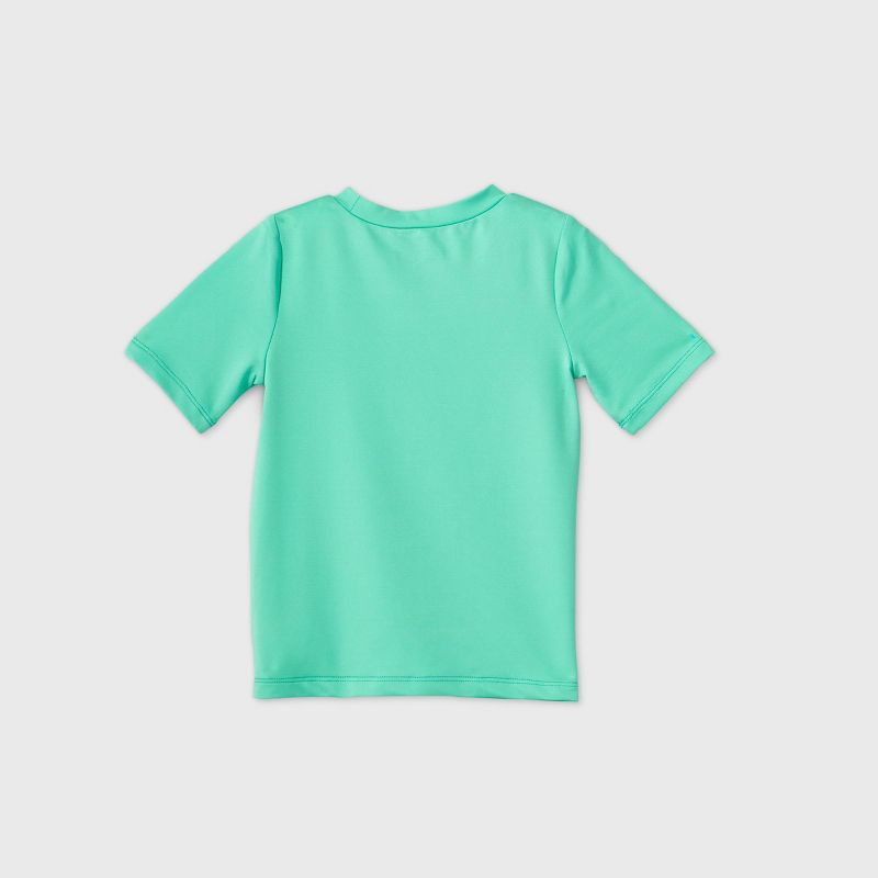 Toddler Boys' 'Jungle Stomper' Dino Short Sleeve Rash Guard Swim Shirt - Cat & Jack™ Turquoise 2T