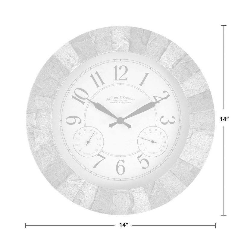 14" First Time Stoneybrook Outdoor Wall Clock Charcoal